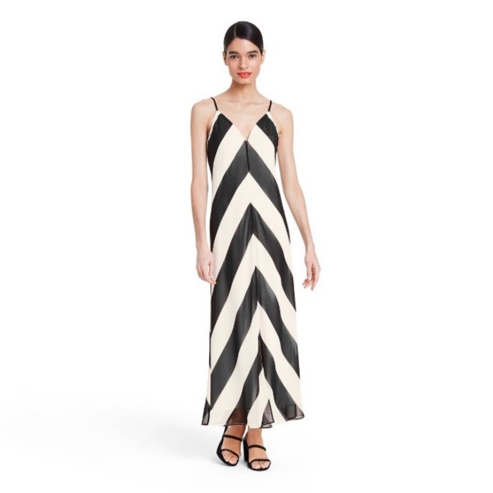 Chevron Sleeveless Slip Dress